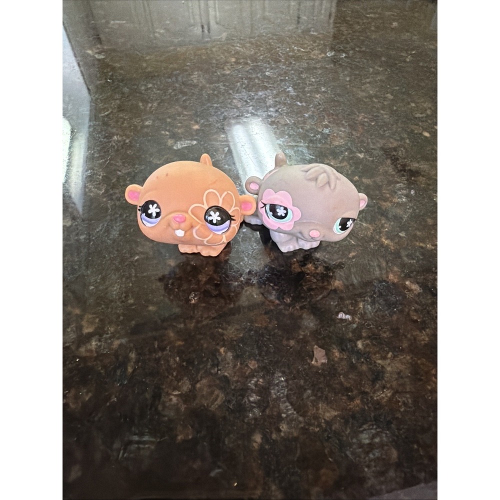 LPS Cuddliest Pet Pairs #624 & #625 Hamster set Littlest Pet Shop Lot Of 2